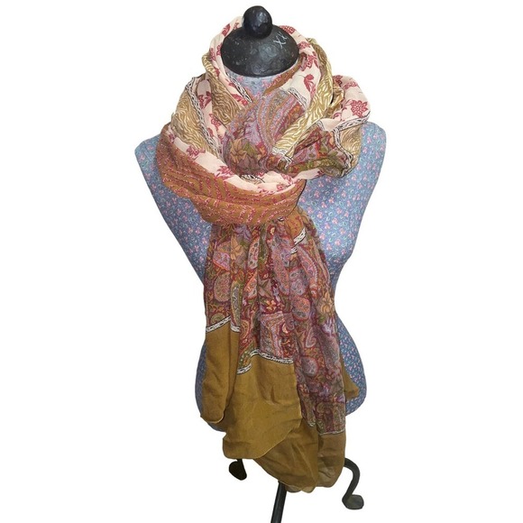 Unbranded Paisley and Floral Print Long Wrap Shawl - Picture 1 of 4
